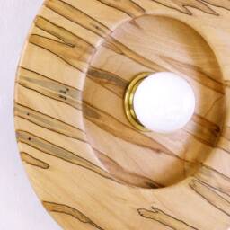 Ambrosia Maple Bohemian Light Fixture Round Sconce Brdside Wood Lamp Kitchen Wall Entry - thumbnail 4