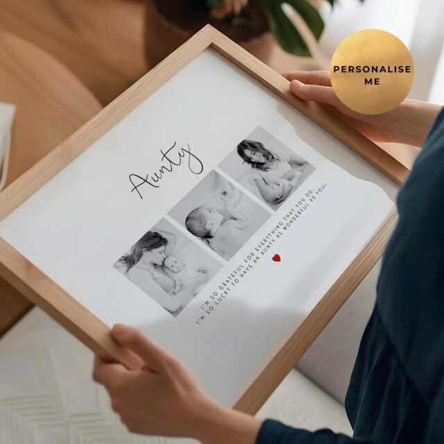 Personalised Aunty Photo Print - Gift For Auntie Birthday Keepsake Aunt, Family Picture - image 1