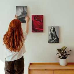 Canvas Set Of 3 - Parisian Woman With Rose Glasses & The Eiffel Tower, Red Wall Art Large, Artwork Hanging Piece - thumbnail 3