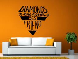 Diamonds Are A Girls Best Friend Logo Diamond Shape Wall Or Window Sticker Decal Vinyl Fathead Mural Decor L1978 - thumbnail 1