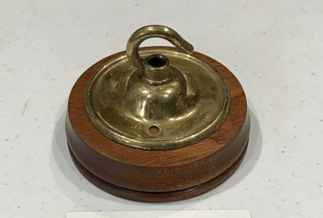 Brass Ceiling Hook Lamp Chandelier Light Wall Patras Wooden Mount Hanging Chain Antique Old - image 1