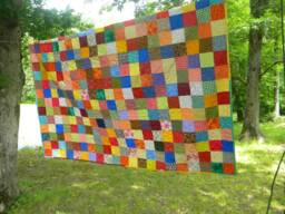 Handmade Patchwork King Size Quilt Warm Earth Tones Cotton Bedding - 99x108
