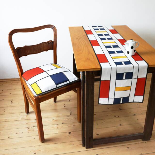 Bauhaus Pillow Case Organic Cotton, De Stijl 40x40cm 16x16 - image 1