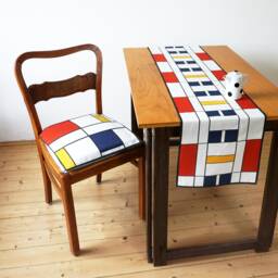 Bauhaus Pillow Case Organic Cotton, De Stijl 40x40cm 16x16 - thumbnail 1