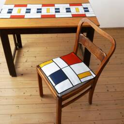 Bauhaus Pillow Case Organic Cotton, De Stijl 40x40cm 16x16 - thumbnail 2