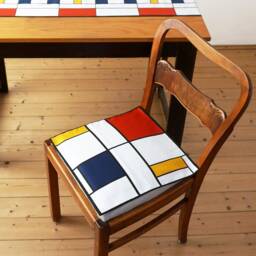 Bauhaus Pillow Case Organic Cotton, De Stijl 40x40cm 16x16 - thumbnail 3