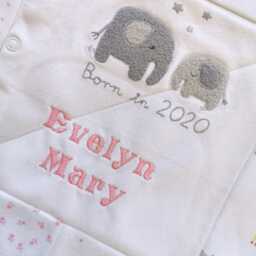 Keepsake Memory Quilt, Baby Clothes Blanket, Professionally Made Cot Size Travel With Embroidered Name - thumbnail 2