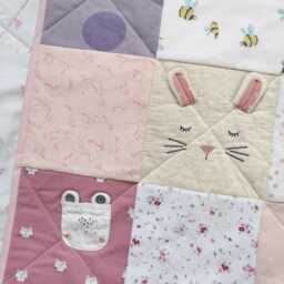 Keepsake Memory Quilt, Baby Clothes Blanket, Professionally Made Cot Size Travel With Embroidered Name - thumbnail 1