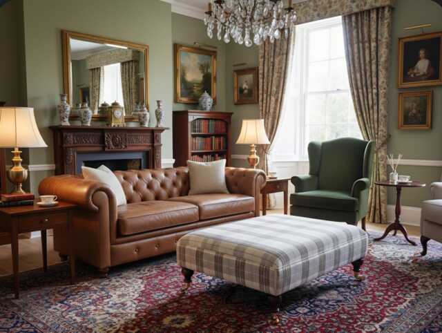 Tartan Brown Check Footstool/Ottoman Seat Footstall Brand New, Hand Made - image 1