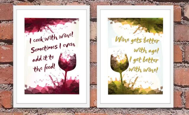 Printable Wall Art, Home D??cor Digital Print, Kitchen Or Dining Room, Wine, Food, Funny, Housewarming Gift, Print Download - image 1