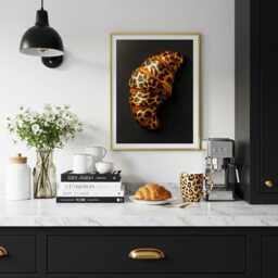Leopard Print Croissant Art Maximalist Kitchen Decor - thumbnail 2