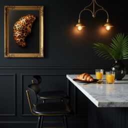 Leopard Print Croissant Art Maximalist Kitchen Decor - thumbnail 3
