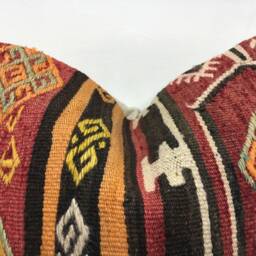 Vintage Kilim Pillow Cover, 16x16, Turkish Bohemian Throw - thumbnail 3