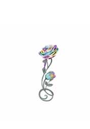 Handmade Rose Rainbow Anniversary Metal Flower Sculpture Handcrafted Free Standing Ornament Mother's Day Gift Love Presentation Memory