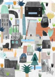 Whimsical Cityscape Poster, Fine Art Print - Din A3 - thumbnail 1
