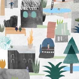 Whimsical Cityscape Poster, Fine Art Print - Din A3 - thumbnail 2