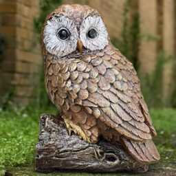 Concrete Owl Figure Stone Bird Decoration Outdoor Sculpture Cement Wildlife Ornament Woodland Owl Lover Gift Garden Art - thumbnail 1