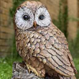 Concrete Owl Figure Stone Bird Decoration Outdoor Sculpture Cement Wildlife Ornament Woodland Owl Lover Gift Garden Art - thumbnail 2