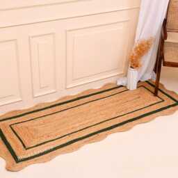 Jute Runner Rug - Scalloped Rug, Bohemian Scallop Natural Sisal Custom - thumbnail 2