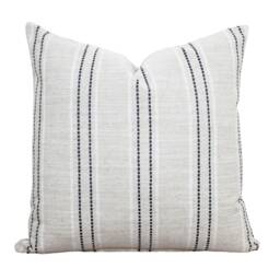 Stripe Pillow Cover 20 X Coastal Farmhouse Gray & White Striped Decorative - Rowan - thumbnail 3