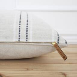 Stripe Pillow Cover 20 X Coastal Farmhouse Gray & White Striped Decorative - Rowan - thumbnail 2