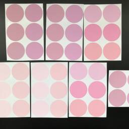 Pack Of 40 Pink & Purple Polka Dot Wall Stickers, Pastel Baby Girl Nursery Decals, Girl Room Decor Idea, Violet Stickers - thumbnail 2