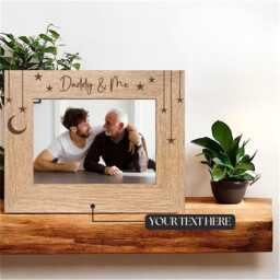 Personalised Daddy & Me French Oak Wooden Picture Frame, Custom Engraved Text, Portrait Or Landscape Display, Gift For Daddy, Dad, Husband - thumbnail 3