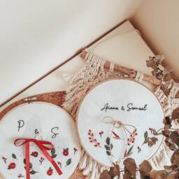 Personalized Wedding Ring Bearer Pillow, Winter Sign, Christmas Winter Invitation, Burgungy Sign, Wedding Guest Book - thumbnail 2