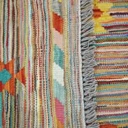 Nordic Kilim Rug, Modern Artisan Scandinavian Afghan Turkish Abstract Art Wool Rug 148x98 cm - thumbnail 3