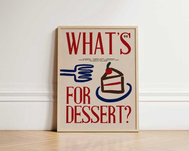 Dessert Print, Kitchen Retro Poster, Wall Art, Dining Room Art Unframed - image 1