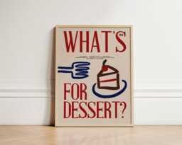 Dessert Print, Kitchen Retro Poster, Wall Art, Dining Room Art Unframed - thumbnail 1