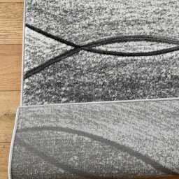 New Silver Grey Wave Rugs Small Large Mats Modern Contemporary Design UK - thumbnail 3