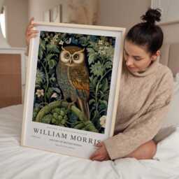 William Morris Print, Art, Exhibition Poster, Woodland Nursery Decor, Owl Gifts, Nature Wall Animal Prints - thumbnail 2