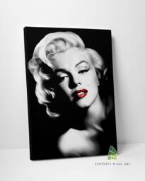 Marilyn Monroe Red Lips Canvas Art Wall Print Picture Fashion Framed Home Decor -C195 - thumbnail 1