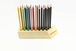 Personalized Wooden Pencil Holder - Pen Desk Decor Wood Wooden Office Organizer - thumbnail 1
