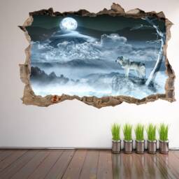 Wolf Moon Night Wall Sticker Mural Decal Print Art Ej15