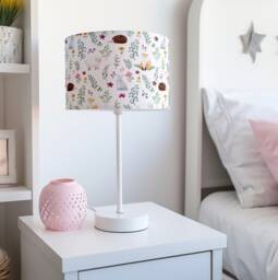 Lampshade - Nursery Ceiling Or Table Lampshade, Woodland Fox Childrens Room Decor, Round Fox, Deers, Rabbits
