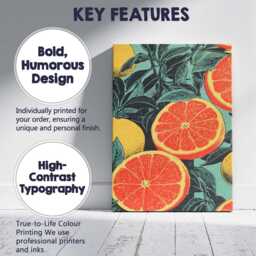 Vintage Grapefruit Citrus Botanical Pattern Canvas Wall Art Print Decor Picture Ready To Hang - thumbnail 2