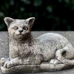 Large Relaxing Cat Statue Concrete Kitty Figurine Stone Kitten Sculpture Cement Ornament Handmade Animal Kitty Lover Gift - thumbnail 1