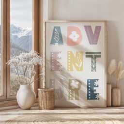 Adventure Floral Typography Print Kids Bedroom Wall Art - thumbnail 2