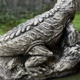 Concrete Lizard Sculpture Outdoor Reptile Statue Stone Animal Ornament Cement On A Rock Decoration Garden Figurine Lover Gift - thumbnail 2