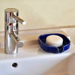 Porcelain Soap Dish With Spout For A Clean, Calm, Sink. Handmade Ceramic From Spain. 4 Colours Available - thumbnail 2