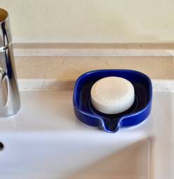 Porcelain Soap Dish With Spout For A Clean, Calm, Sink. Handmade Ceramic From Spain. 4 Colours Available