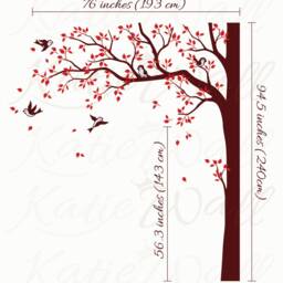 White Tree Decals Large Nursery Corner Sticker Wall Mural Removable Vinyl Wall Art - Kw006Ex - thumbnail 2