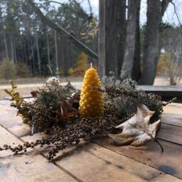 Pinecone Beeswax Candle Rustic Fall & Christmas Decor - thumbnail 3