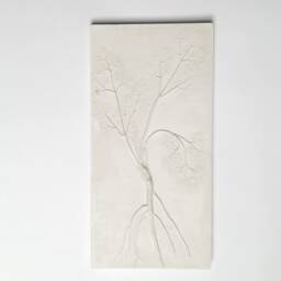Tile Parsley Root Cast. Botanical Decorative Unique Plaster Wall Art Frame Wood Concrete Impression Pressed Flowers Eco Friendly - thumbnail 2