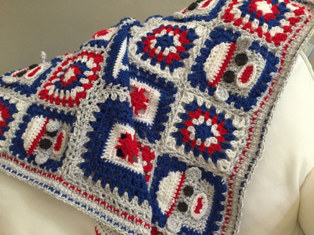 Sock Monkey Crochet Blanket PDF - Granny Squares - image 1