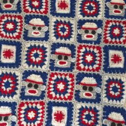 Sock Monkey Crochet Blanket PDF - Granny Squares - thumbnail 2