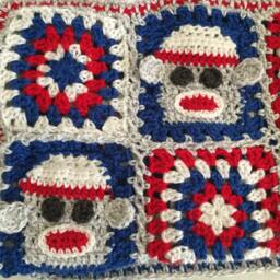 Sock Monkey Crochet Blanket PDF - Granny Squares - thumbnail 4