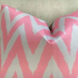 Handwoven Silk Ikat Pillow Cover, Modern Chevron Cushion - 20x20 - thumbnail 2